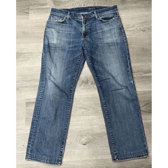 7 For All Mankind Men's Blue Cotton Blend Slimmy Stretch Denim Jeans Size 38x28 - Picture 3 of 11